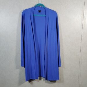 02118 Talbots blue L/S open front long line cardigan XL